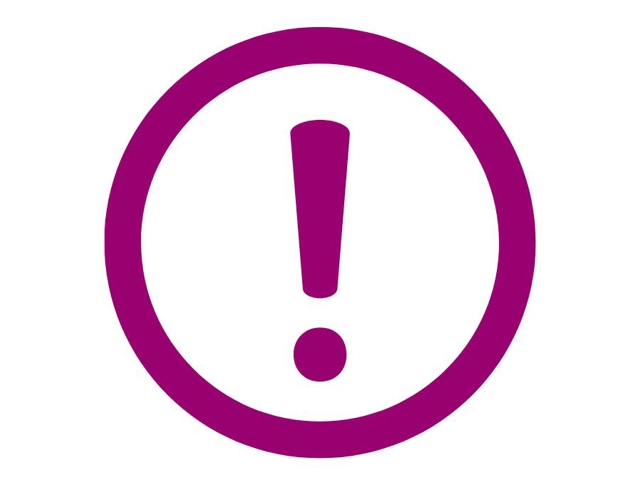 A graphic icon of a circle with an exclamation mark