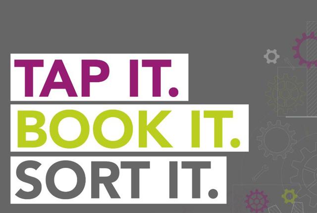 Tap It Book It Sort It Banner