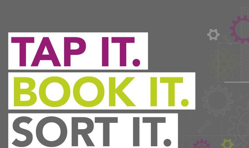 Tap It Book It Sort It Banner