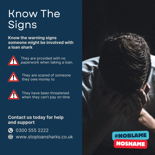 An image explaining to know the signs - no paperwork, scared, threatened