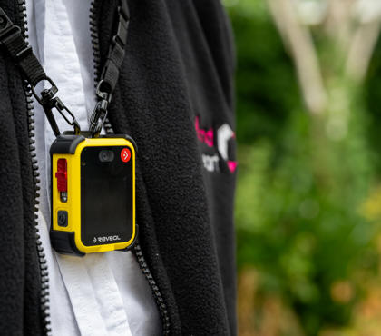 Body Worn Camera Used By Midland Heart Showing The Record Button