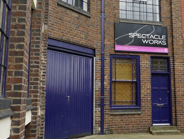 Photo of outside the front of Spectacle Works