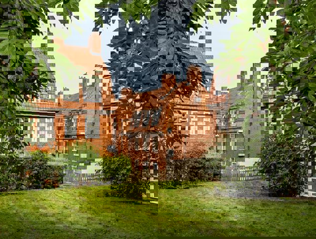 An outdoor communal section of Holmes Estate