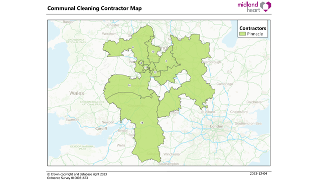 Communal cleaning contractor map
