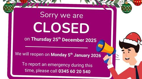 Infographic Promoting Closure With A Sign Hanging And A Person Holding A Megaphone