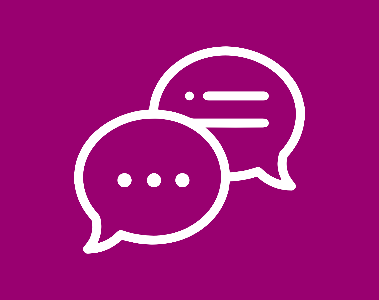 Icon of 2 speech bubbles Icon of 2 speech bubbles