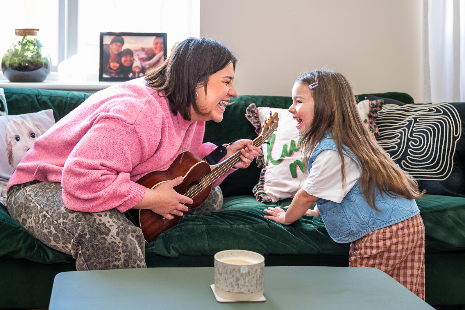 A Mother And Daughter Making Music
