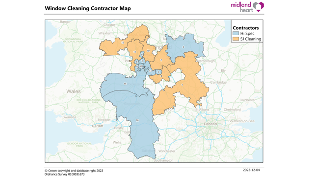 Window cleaning contractor map