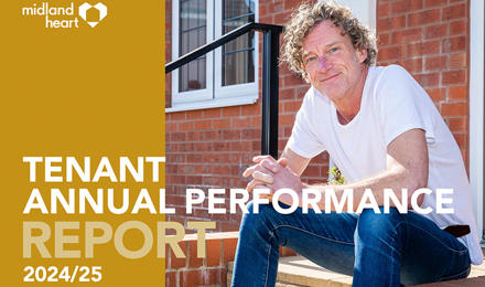 Tenant Annual Performance Report Cover With A Tenant Sitting On His Doorstep