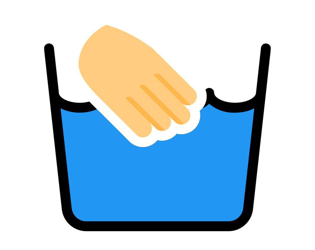 An icon of a hand in a water bowl