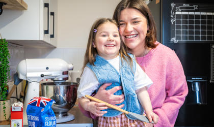 Mother And Daughter Baking In The Kitchen