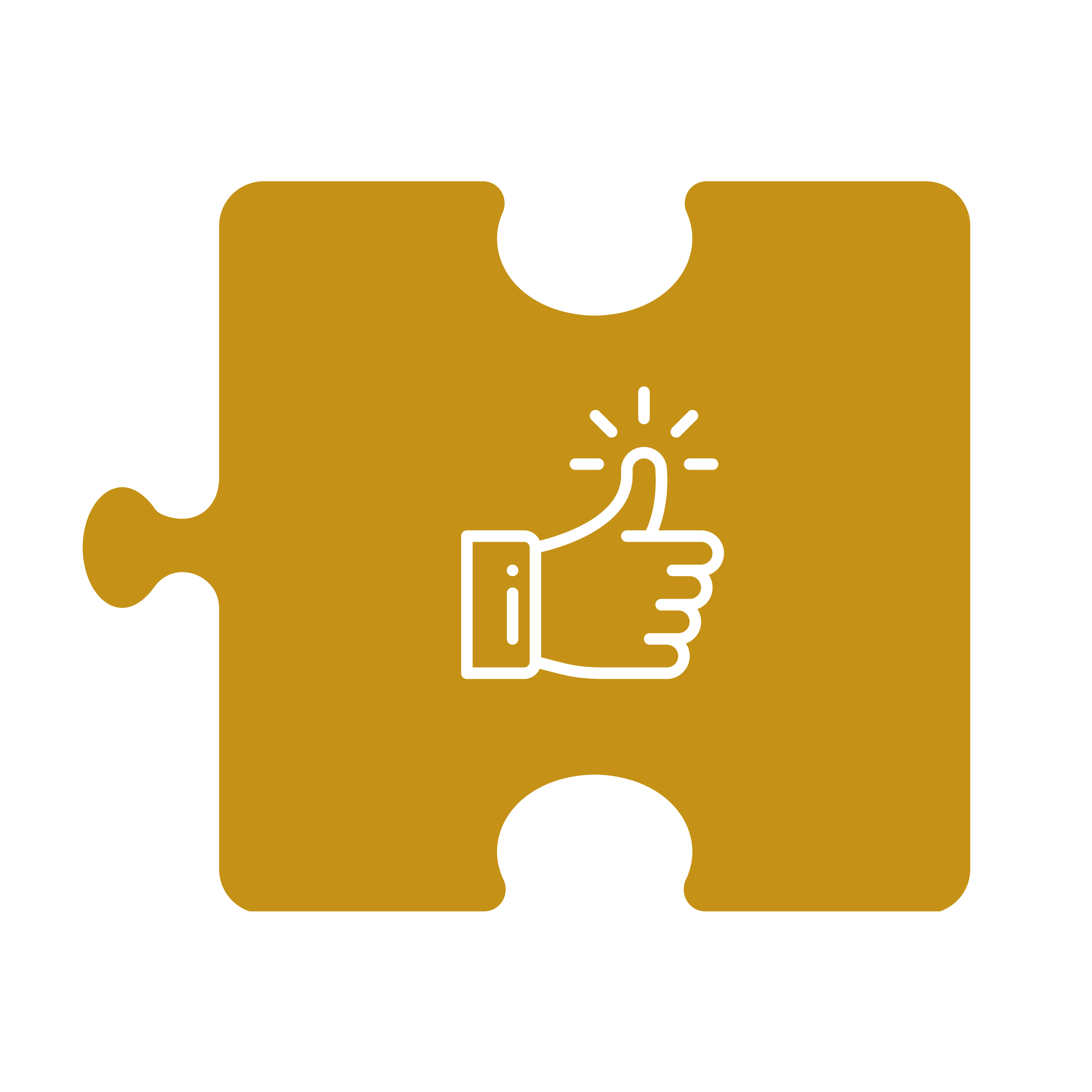 A jigsaw piece with a thumbs up A jigsaw piece with a thumbs up