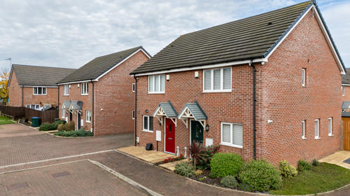 A row of homes at Mercia Gardens