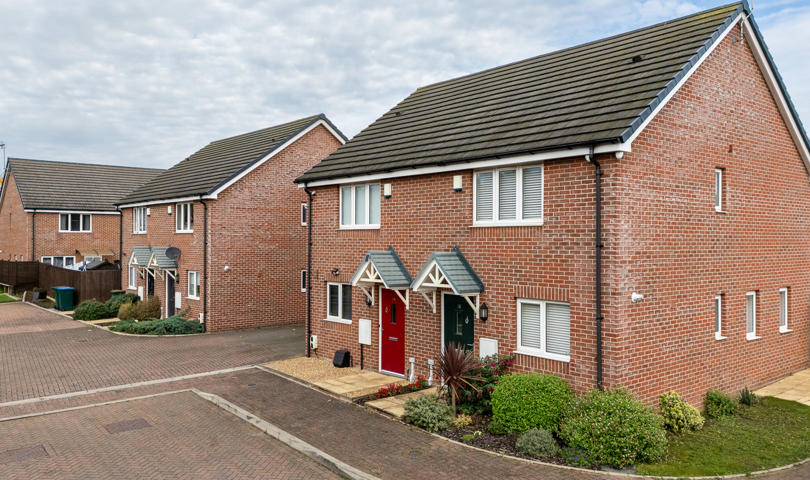 A row of homes at Mercia Gardens