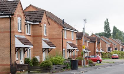 Newly built homes in a row