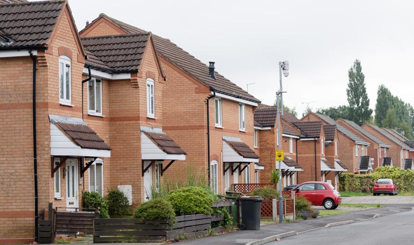 Newly built homes in a row